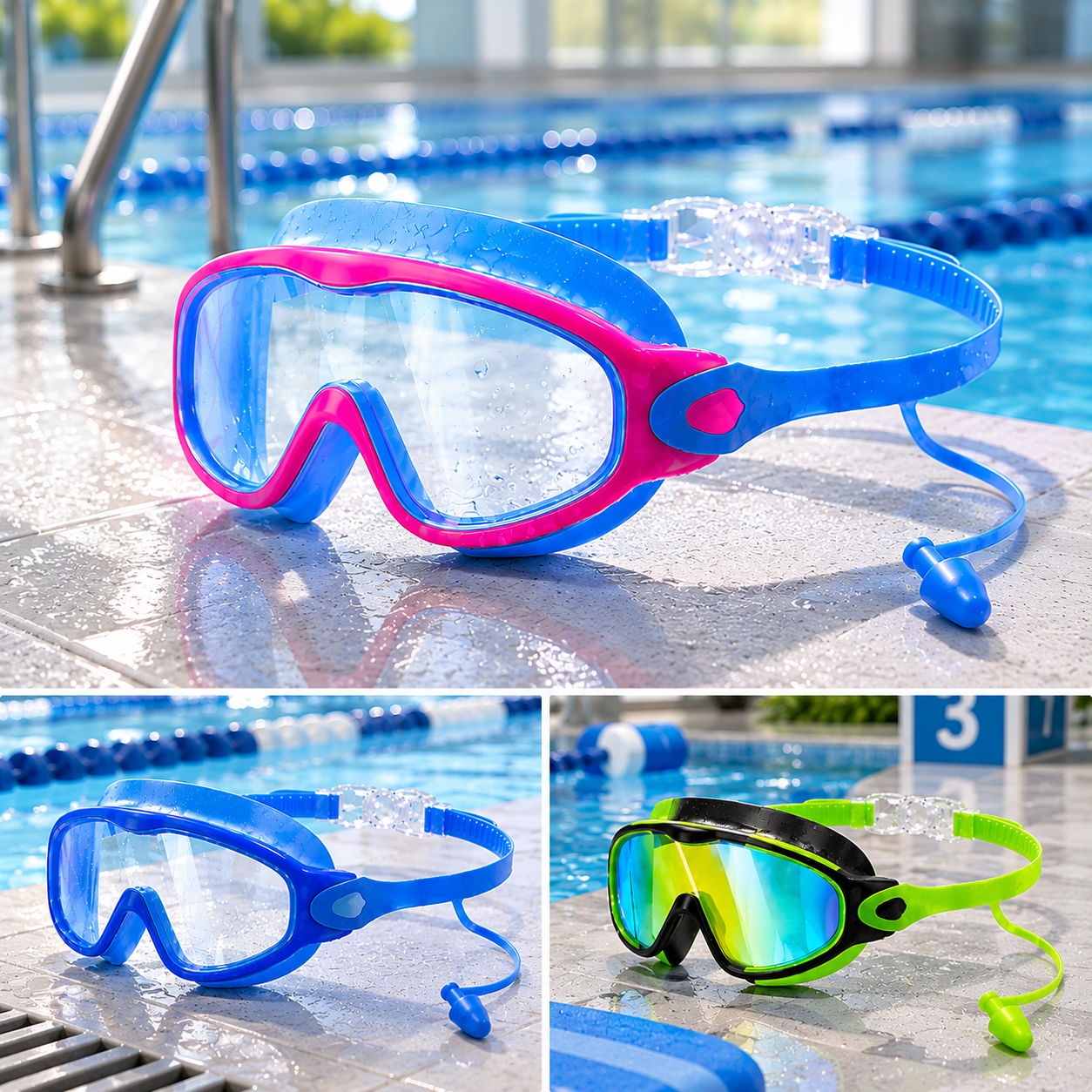 WizzyG Kids’ Swimming Goggles with Earplugs